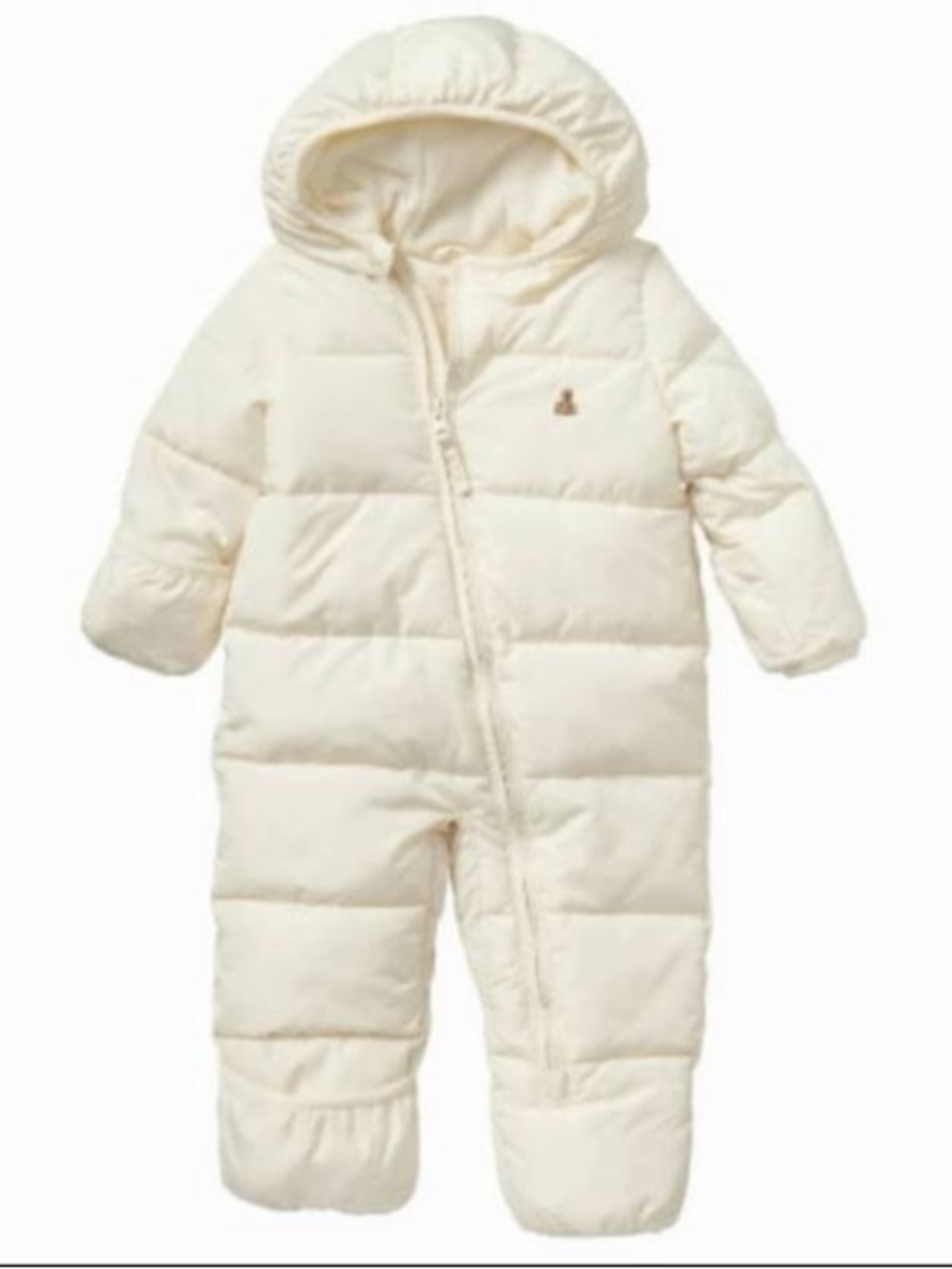 GAP Cream Puffer Hooded One-Piece Snowsuit
